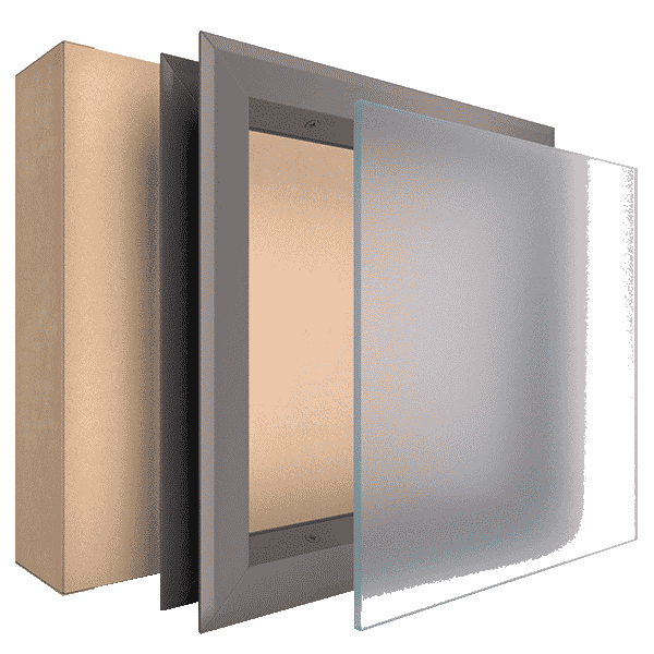 Metal Door Window Kit, Acid Etch Frosted Glass - USA Fire Door