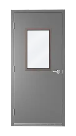 Hollow Metal Door Half-Glass Window Wide Stile